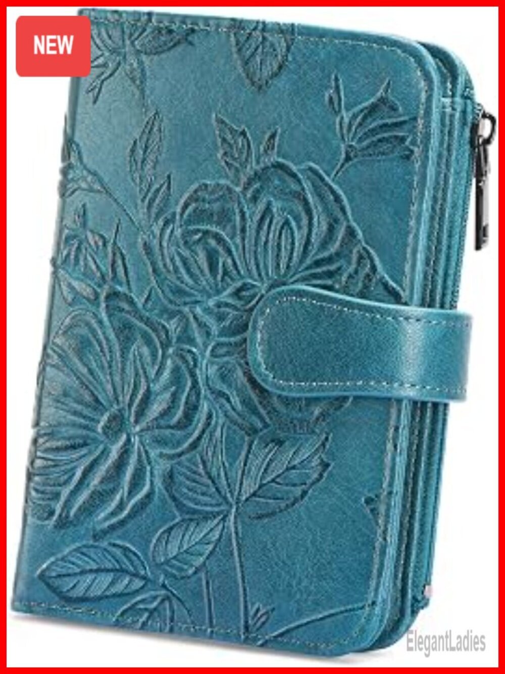 Vegan Leather RFID Blocking Bifold Wallet with Zipper Coin Pocket